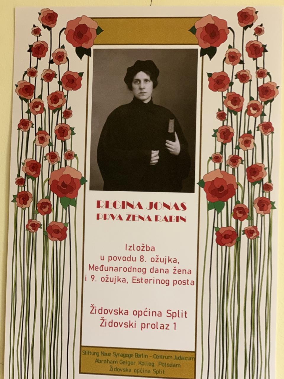 U splitskoj Židovskoj općini otvorena izložba Regina Jonas, prva žena rabin